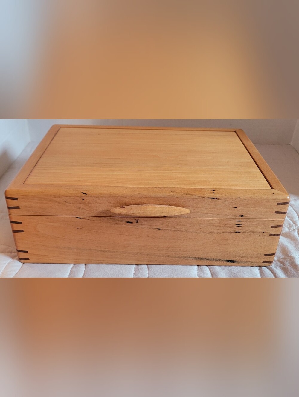 James Bateman Wooden Jewlery Trinket Box Light Farm Winter 87 Marked Lined Trays